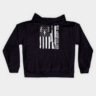 Deer Hunting US Flag Best Buckin Dad Ever Love Kids Hoodie